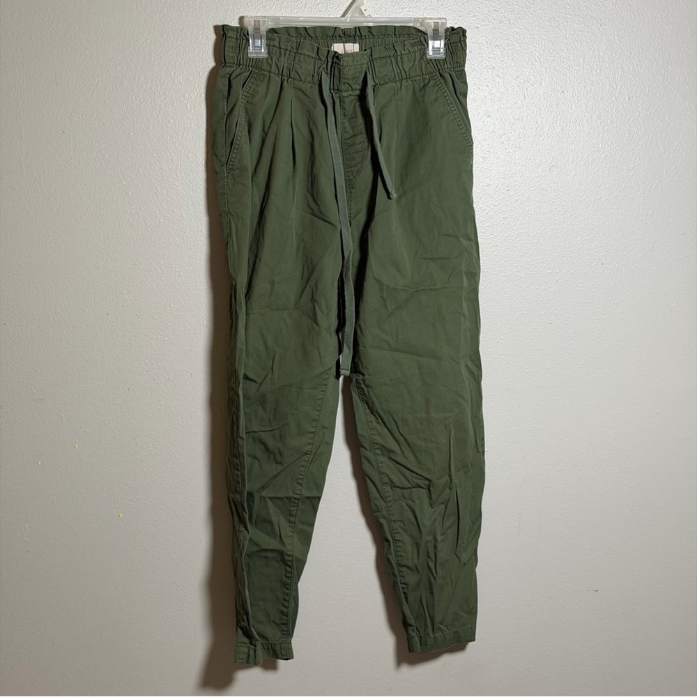 LOFT Women Military Green Cargo Pants Joggers Scrunch Waist Relaxed Size S